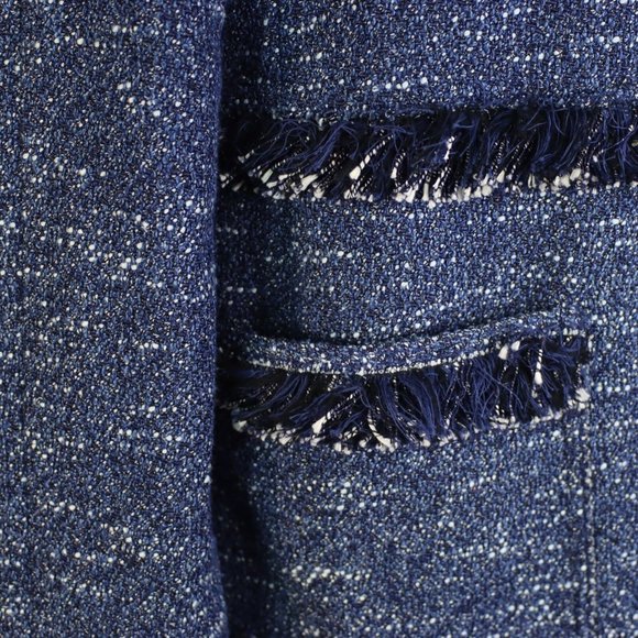 NWT Theory Womens Medium Zarafilla Tweed Coat with Fringe Hem - Picture 5 of 8